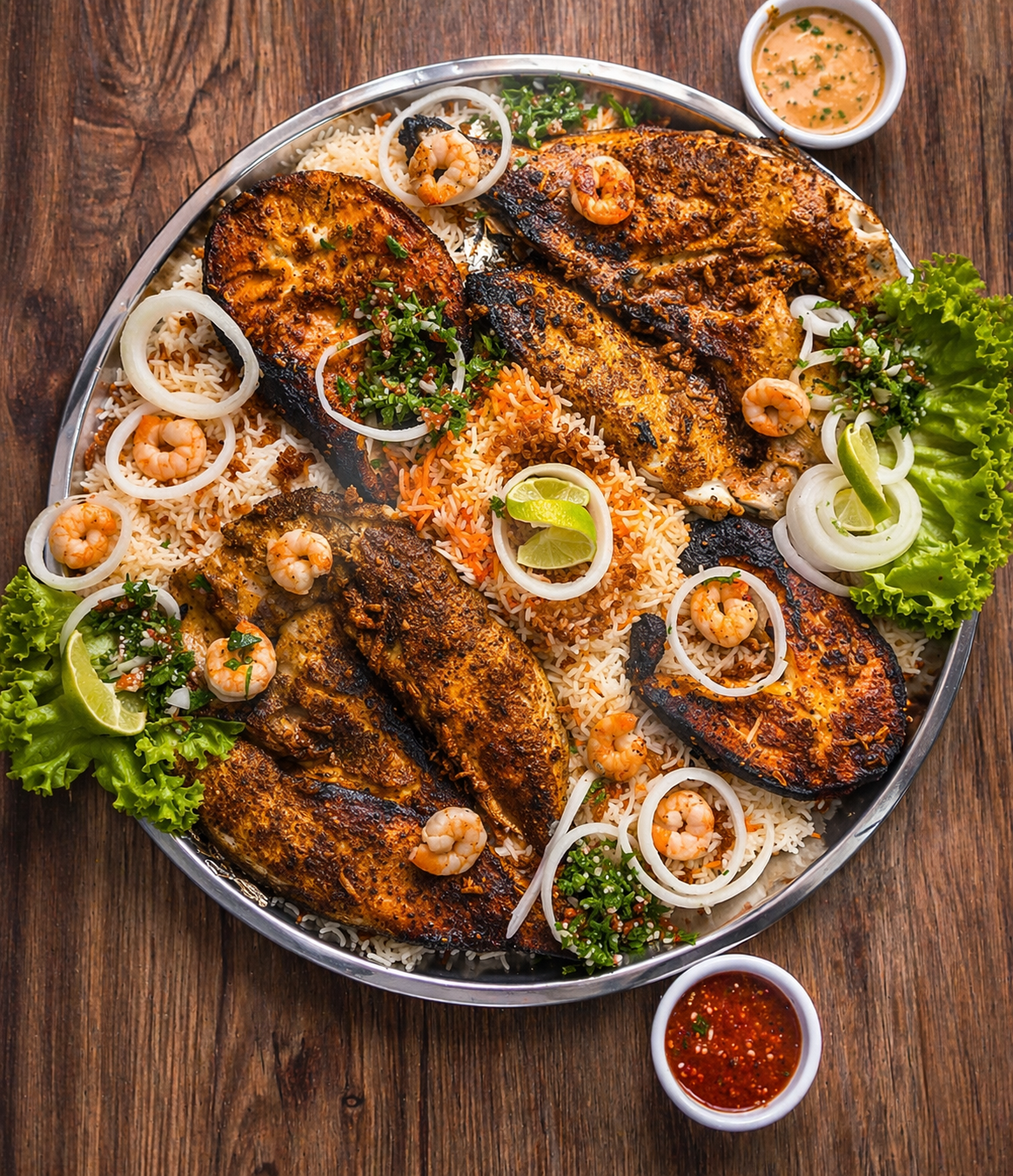Mix Grilled Seafood with rice